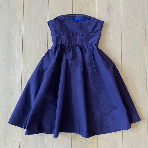 Anthropologie Maeve Retro Button Belted Two Piece Dress, Size 4 - Picture 2 of 6